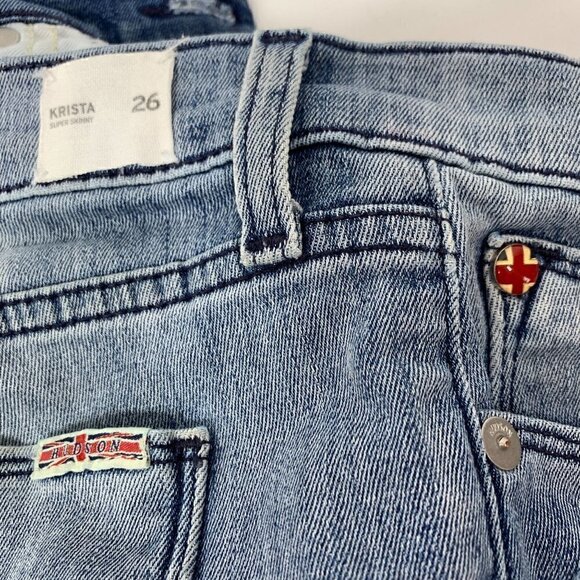 Hudson Krista Super Skinny Blue Jeans - Light Wash, Low Rise Size 26 - Picture 9 of 10